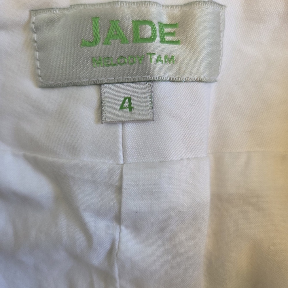 Jade White Skirt with Blue Embroidery and Matching Sleeveless Blouse! - Picture 4 of 11